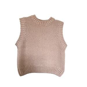 H&M Blush Pink Chunky Knit Sleeveless Sweater Vest Size Small Excellent